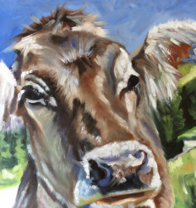 Daily Painting: Ölbild Kuh im Porträt (© Sonja Neumann)